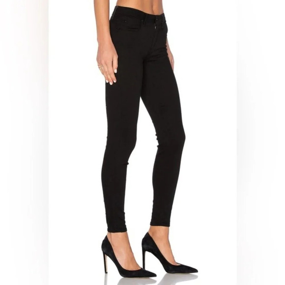 Alexander Wang Whip Stay Black Straight Skinny Jeans  Distressed Midrise Size 25 - Picture 4 of 12